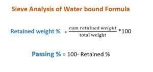 Sieve Analysis of Water bound Formula