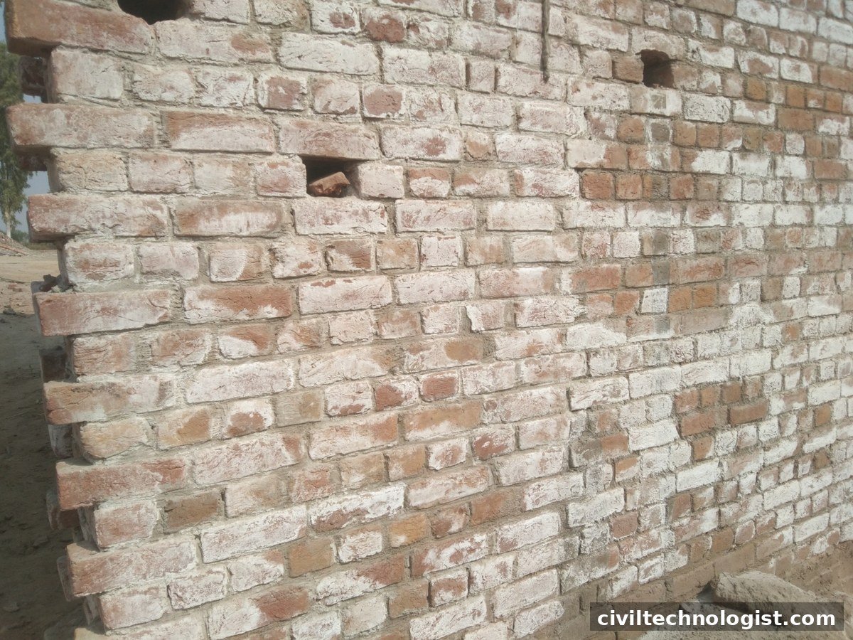 brick wall with weep holes for drainage