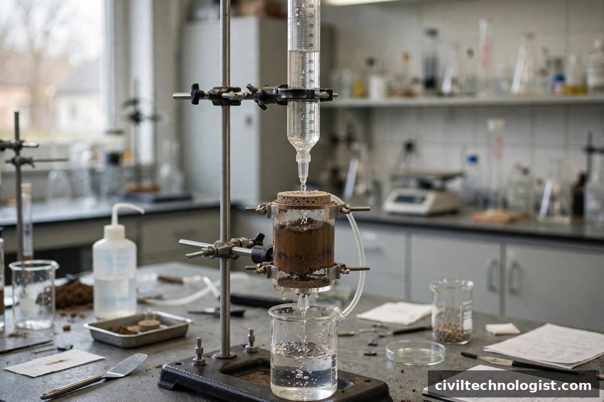 Falling Head Permeability Test of Soil: Procedure, Formula & Worked Example